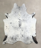 Salt and Pepper Black Cowhide Rug #A43079