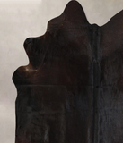 Solid Black Cowhide Rug #A43098
