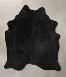 Solid Black Cowhide Rug #A43127