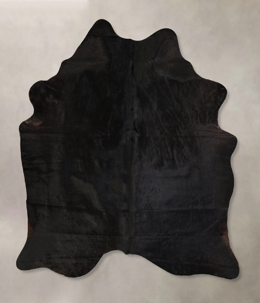 Solid Black Cowhide Rug #A43127