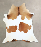 Brown and White Cowhide Rug #A43131