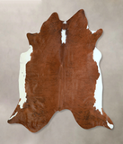 Brown and White Regular Cowhide Rug #A43152