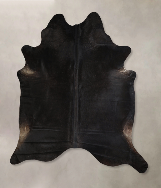 Solid Black Cowhide Rug #A43197