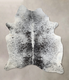 Salt and Pepper Black Cowhide Rug #A43207