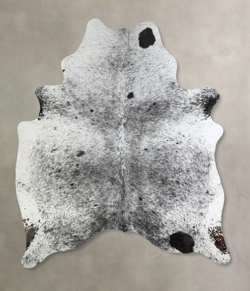 Salt and Pepper Black Cowhide Rug #A43211