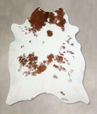 Brown and White Cowhide Rug #A43248