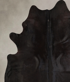 Solid Black Cowhide Rug #A43258