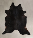 Solid Black Cowhide Rug #A43265