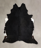 Solid Black Cowhide Rug #A43266