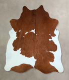 Brown and White Cowhide Rug #A43277