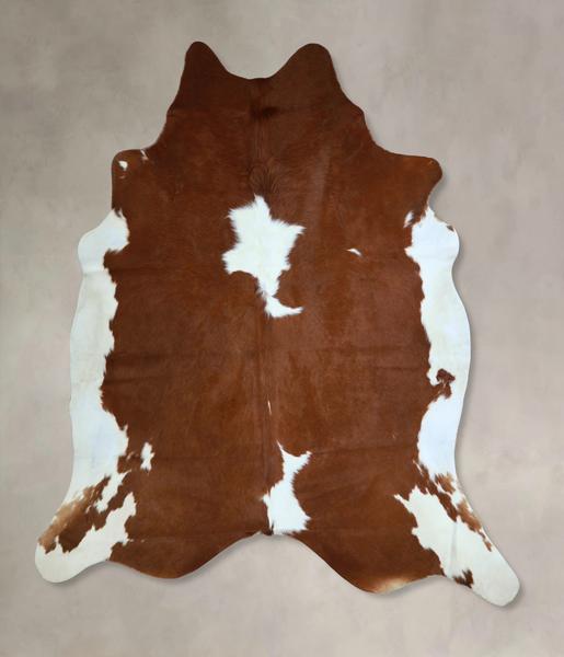 Brown and White Cowhide Rug #A43304