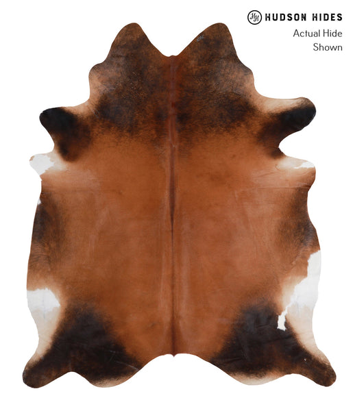 Brown with Red Cowhide Rug #A4331
