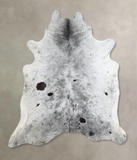 Salt and Pepper Black Cowhide Rug #A43334