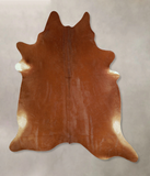 Solid Brown Cowhide Rug #A43344