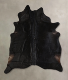 Solid Black Cowhide Rug #A43368