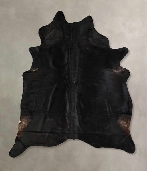 Solid Black Cowhide Rug #A43368
