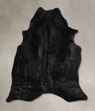 Solid Black Cowhide Rug #A43448