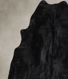 Solid Black Cowhide Rug #A43448