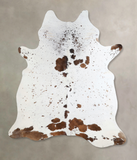 Salt and Pepper Brown Cowhide Rug #A43573
