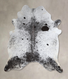 Salt and Pepper Black Cowhide Rug #A43626