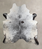 Salt and Pepper Black Cowhide Rug #A43628