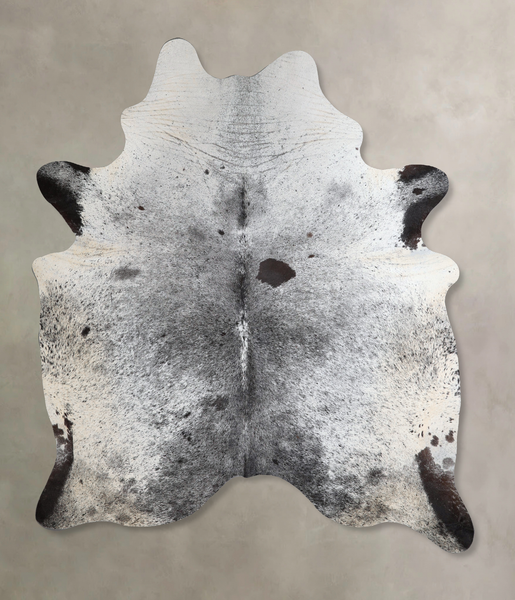 Salt and Pepper Black Cowhide Rug #A43628