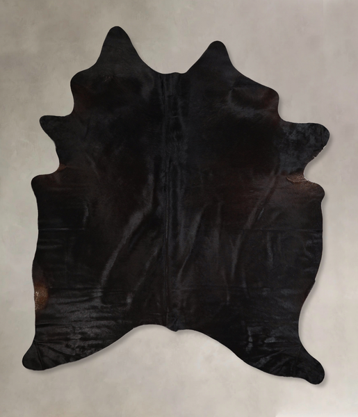 Solid Black Cowhide Rug #A43720