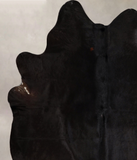 Solid Black Cowhide Rug #A43749