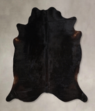 Solid Black Cowhide Rug #A43750