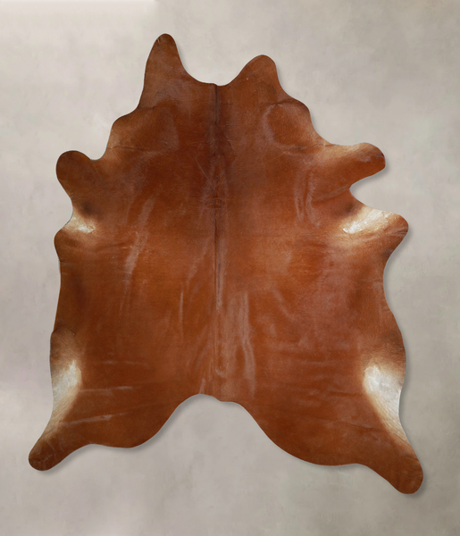 Solid Brown Cowhide Rug #A43808