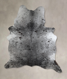 Salt and Pepper Black Cowhide Rug #A43828