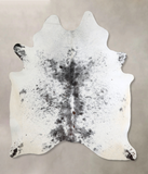 Salt and Pepper Black Cowhide Rug #A43851