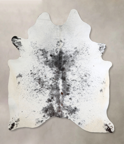 Salt and Pepper Black Cowhide Rug #A43851