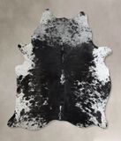 Salt and Pepper Black Cowhide Rug #A43857