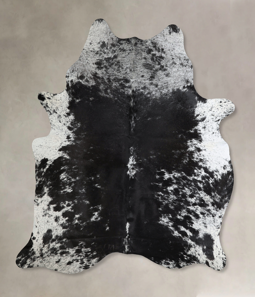 Salt and Pepper Black Cowhide Rug #A43857