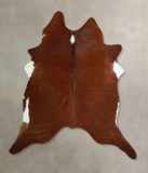 Brown and White Regular Cowhide Rug #A43895