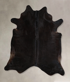 Solid Black Cowhide Rug #A43915