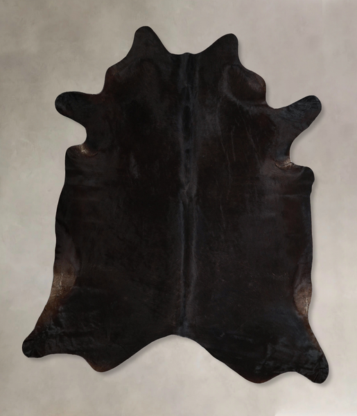 Solid Black Cowhide Rug #A43915