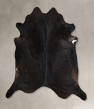 Solid Black Cowhide Rug #A43916