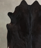 Solid Black Cowhide Rug #A43916