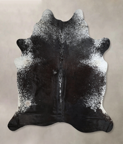 Salt and Pepper Black Cowhide Rug #A43939
