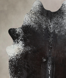 Salt and Pepper Black Cowhide Rug #A43939