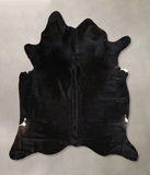 Solid Black Cowhide Rug #A44002