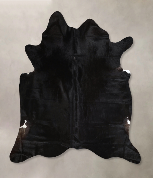 Solid Black Cowhide Rug #A44002