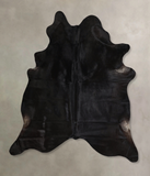 Solid Black Cowhide Rug #A44005