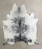 Salt and Pepper Black Cowhide Rug #A44016