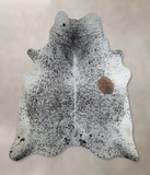 Salt and Pepper Black Cowhide Rug #A44065