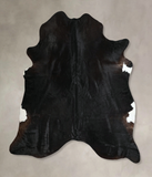 Solid Black Cowhide Rug #A44099
