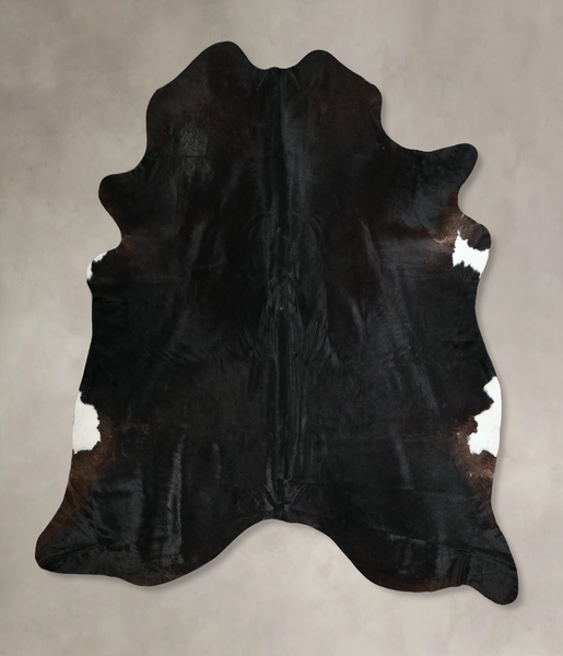 Solid Black Cowhide Rug #A44099