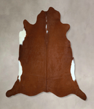 Brown and White Regular Cowhide Rug #A44119